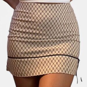 Hottie Women's Tan and Cream mini Skirt